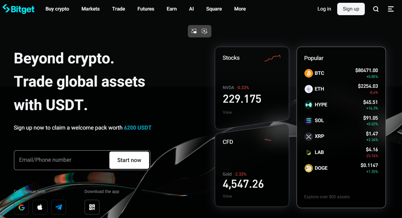 Bitget trading interface showing spot markets, copy trading dashboard, and BGB token panel